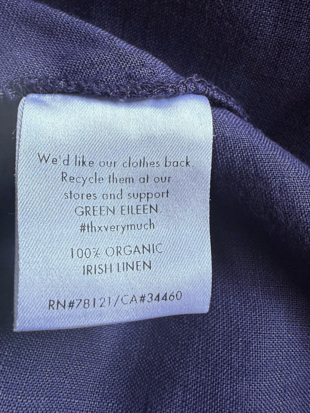 Eileen Fisher 100% Linen Purple Mandarin Collar Tunic Top - Picture 4 of 7